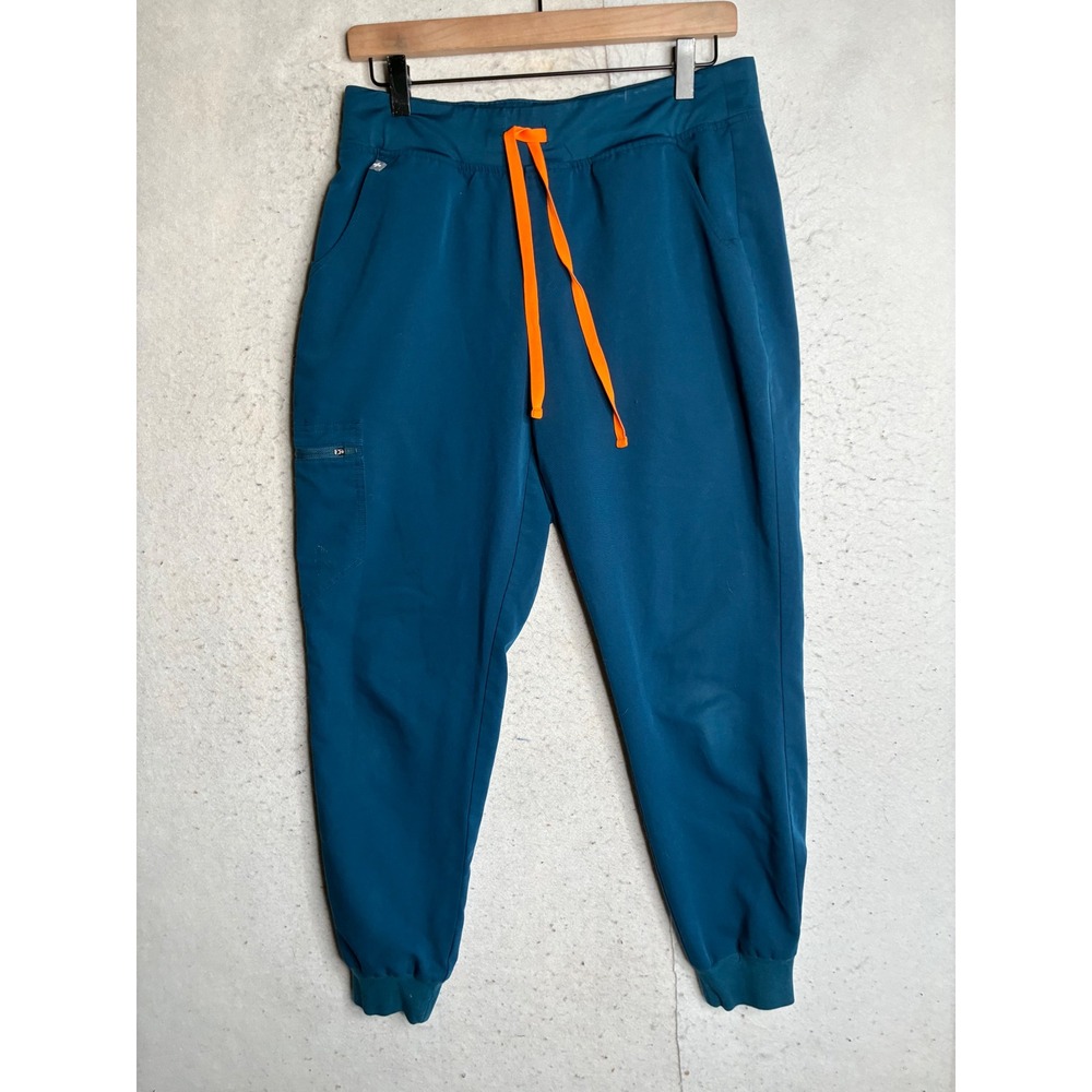 FIGS Zamora Jogger Scrub Pants Teal Blue Orange Drawstring W18SW2005N Women's M